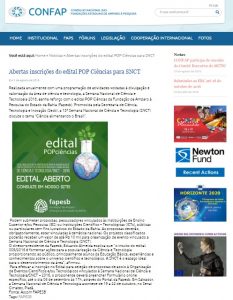 CONFAP - Abertas Inscrições do Edital POP Ciências para SNCT