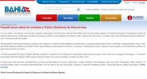 GOVERNO DO ESTADO - Fapesb lança edital de compate a arbovirose