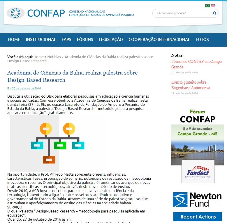 CONFAP - Academia de Ciências da Bahia realiza palestra sobre Design-Based Research